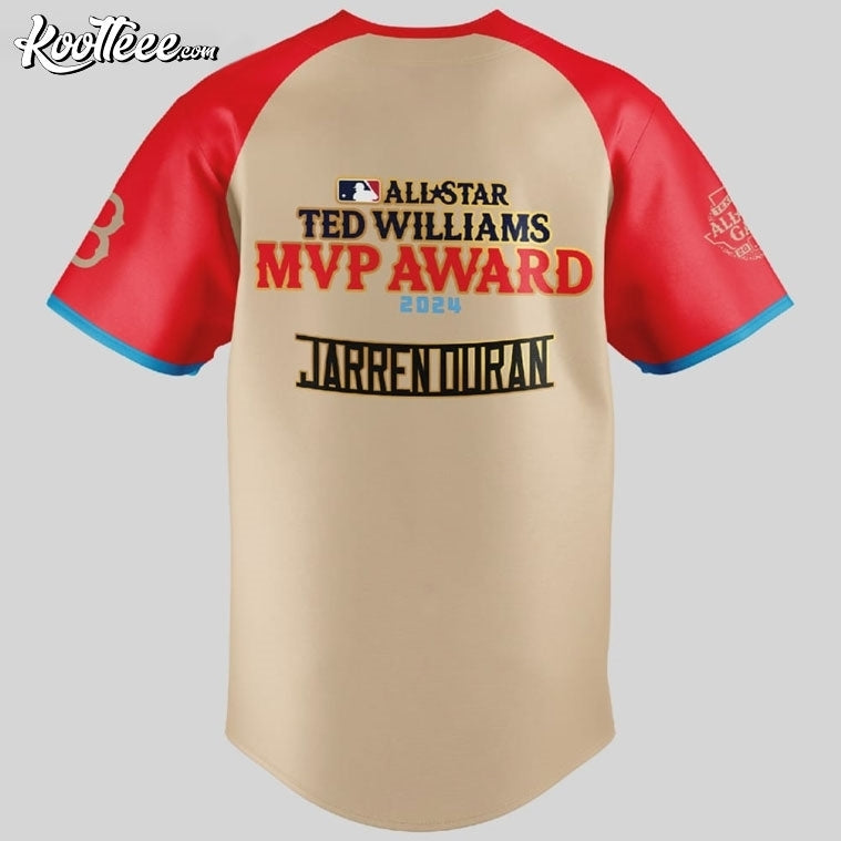 Jarren Duran Red Sox All Star Ted Williams MVP Awards 2024 Baseball Jersey baseball jersey product view 3