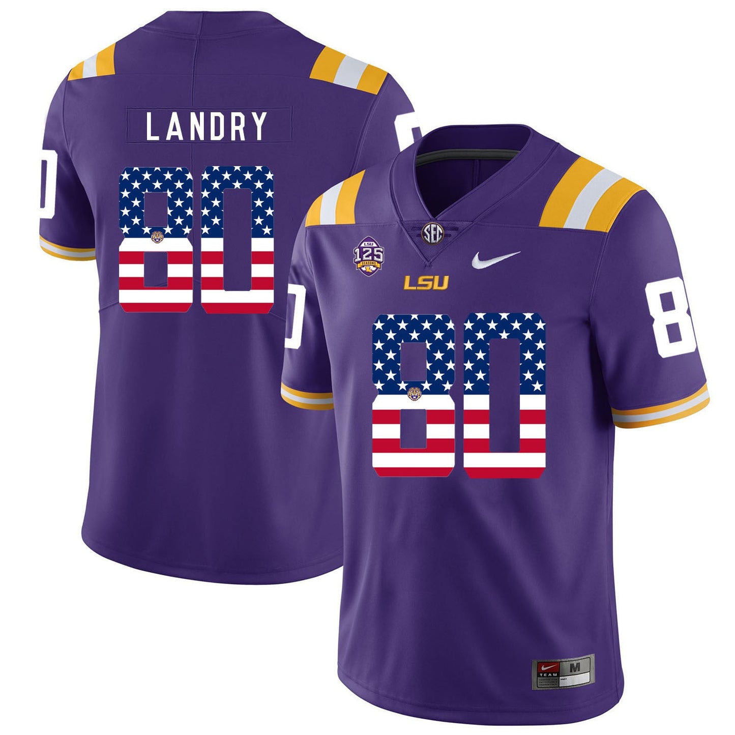 Jarvis Landry 80 Purple College Football Jersey football jersey product view 1
