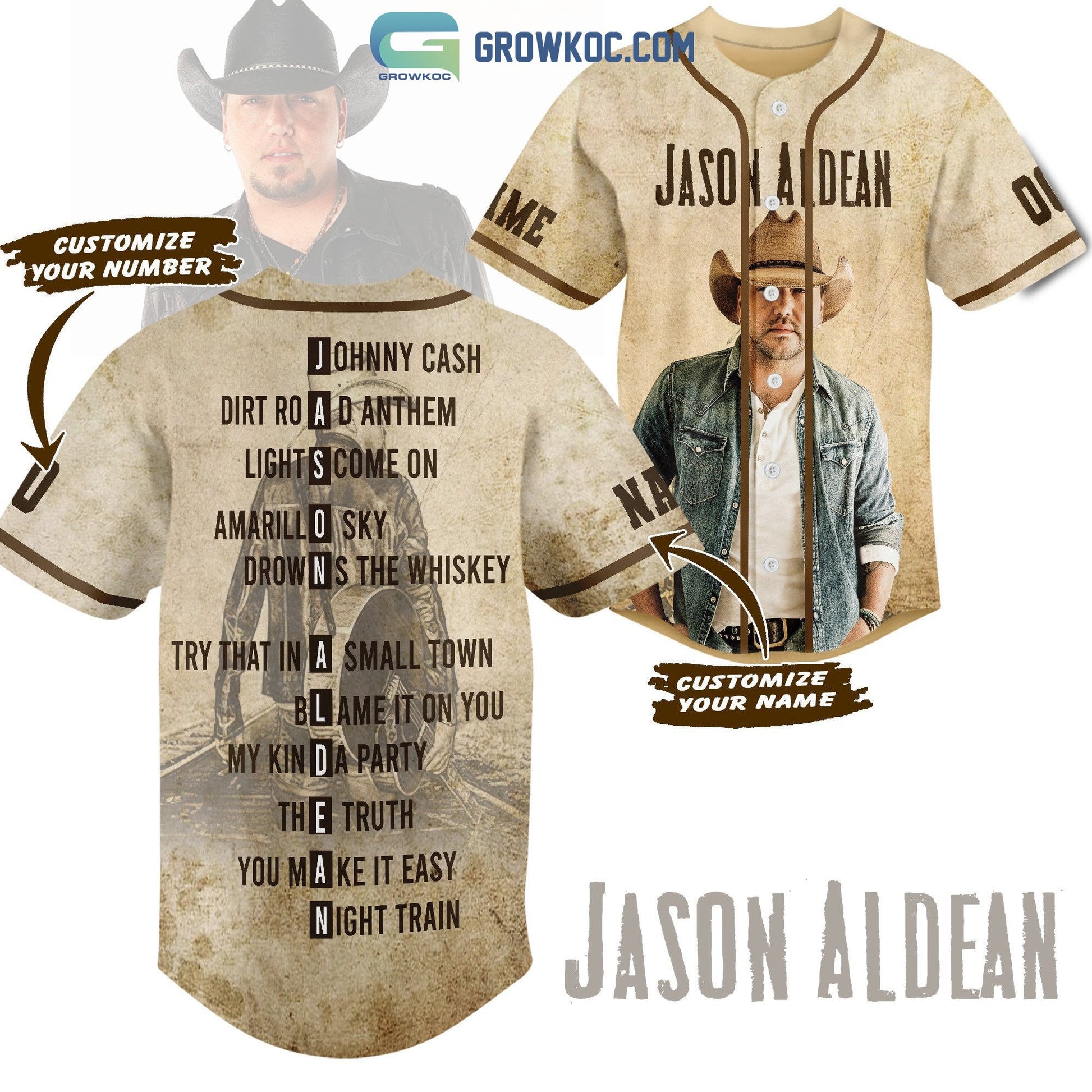 Jason Aldean All Album Personalized Baseball Jersey baseball jersey product view 1