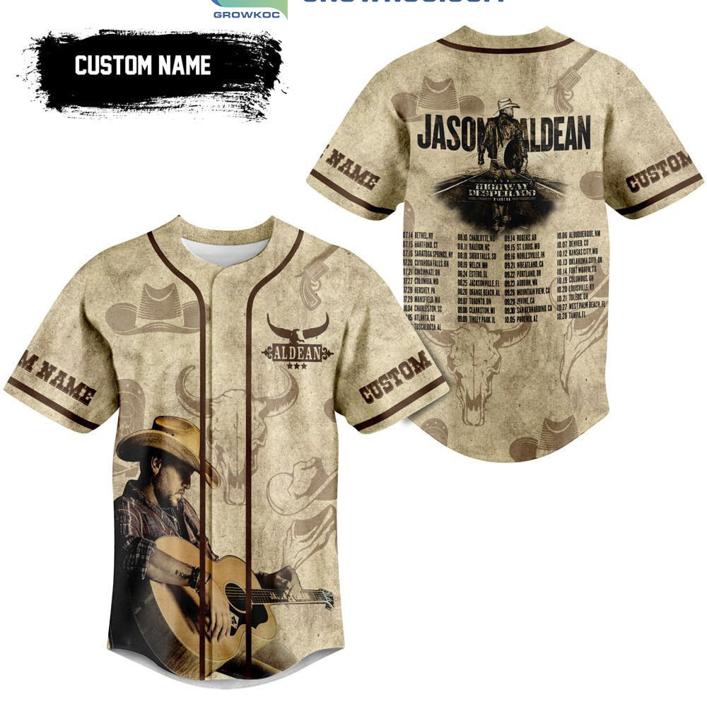 Jason Aldean Highway Desperado Tour 2023 Personalized Baseball Jersey baseball jersey product view 1