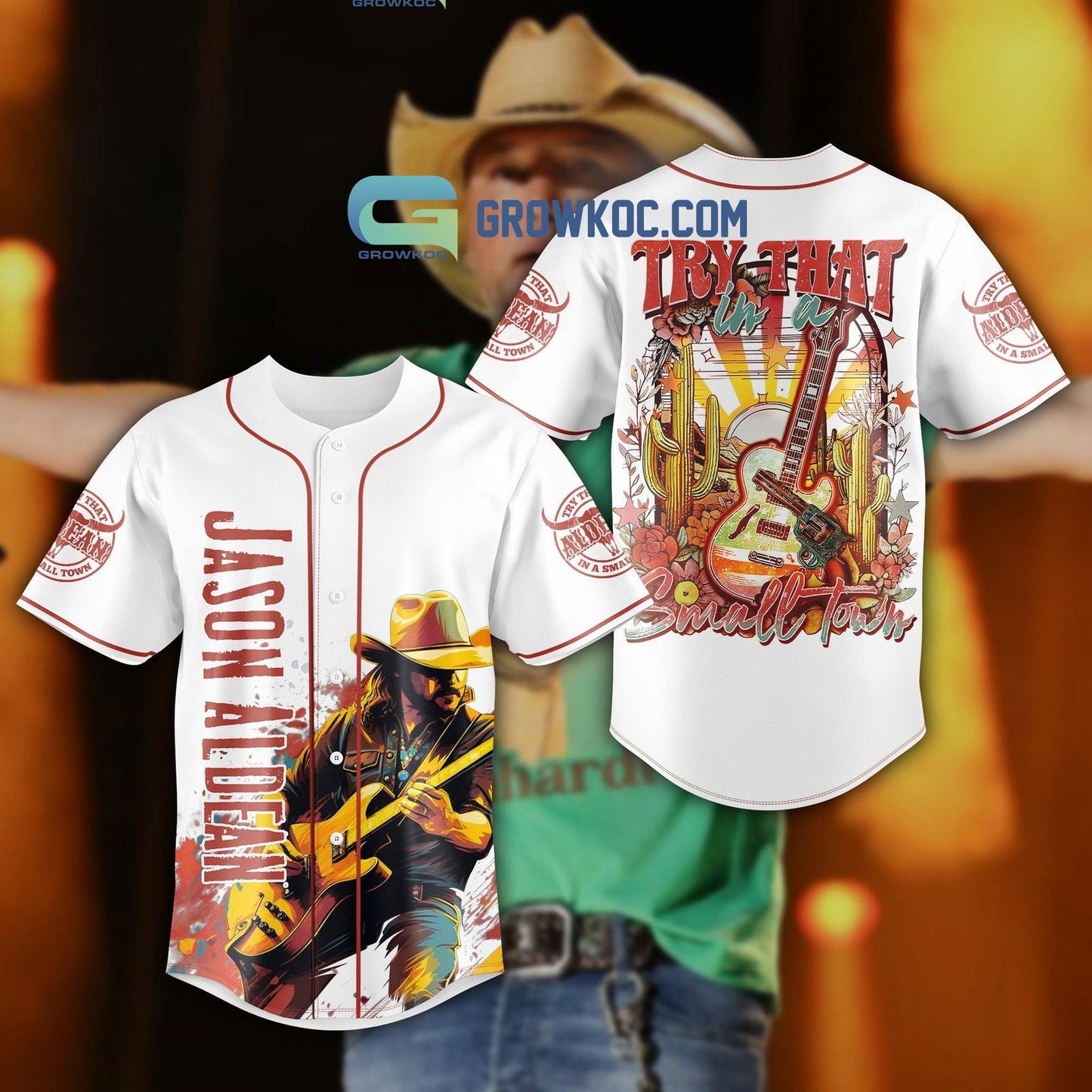 Jason Aldean Try That In A Small Town Art Baseball Jersey baseball jersey product view 1