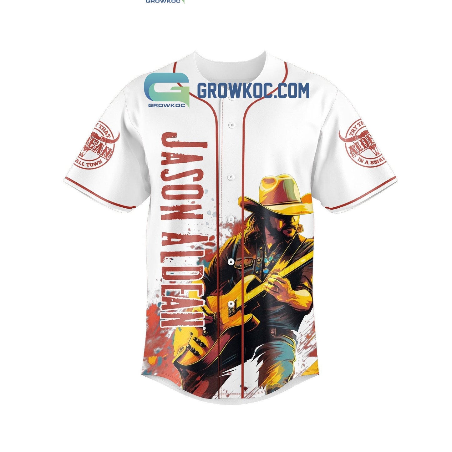 Jason Aldean Try That In A Small Town Art Baseball Jersey baseball jersey product view 2