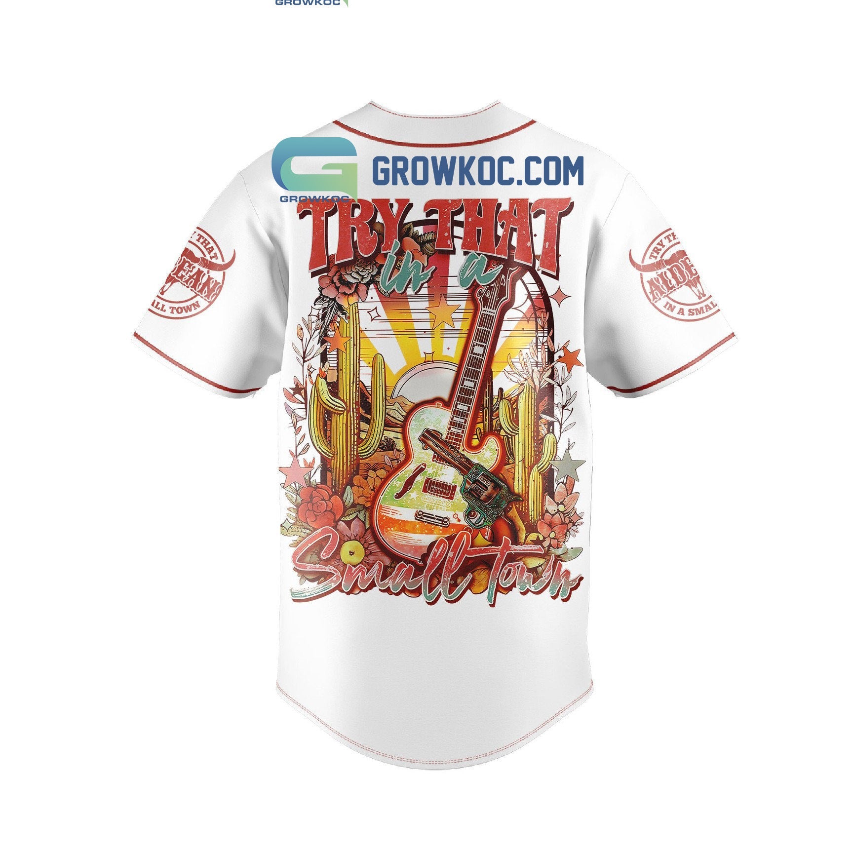 Jason Aldean Try That In A Small Town Art Baseball Jersey baseball jersey product view 3