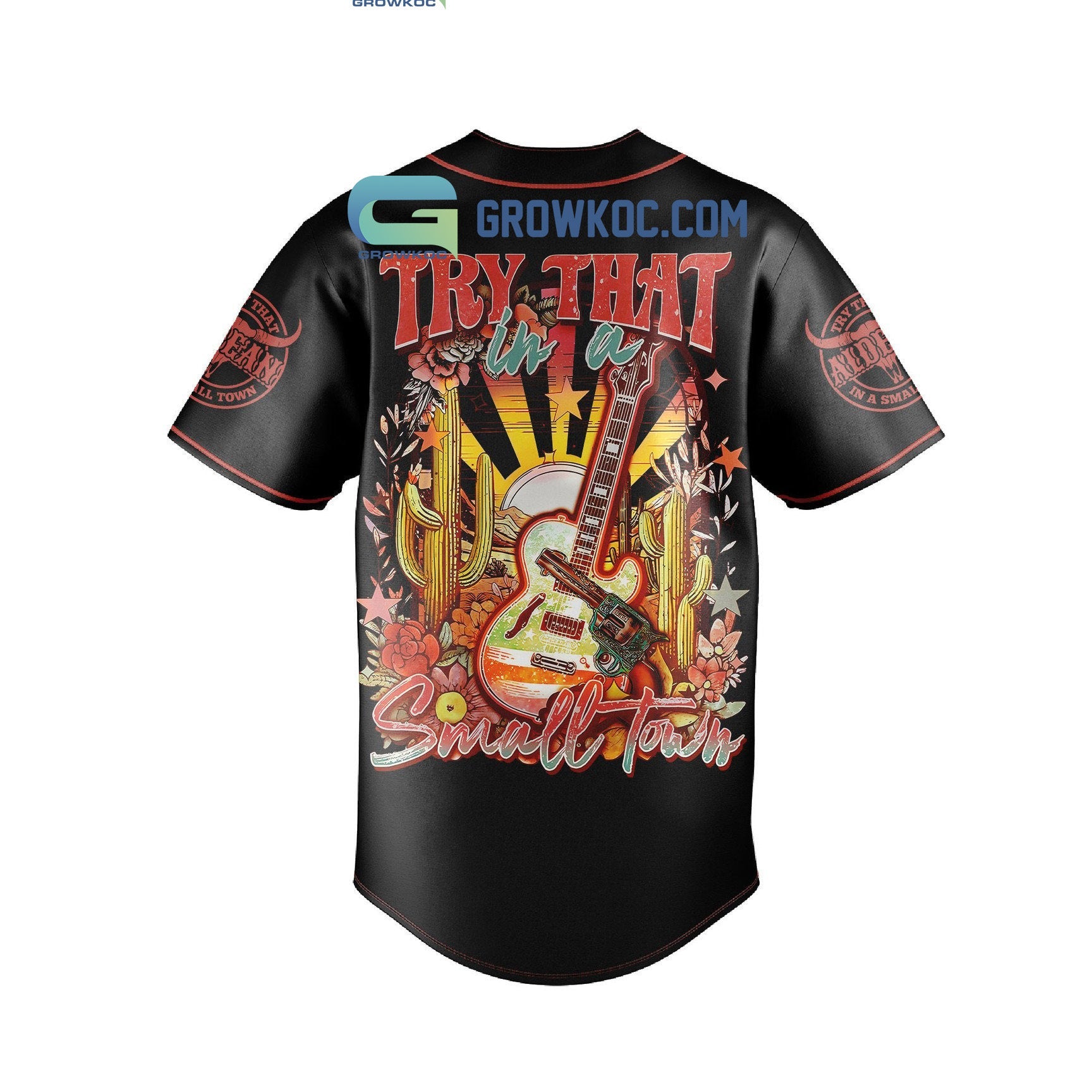 Jason Aldean Try That In A Small Town Black Design Art Baseball Jersey baseball jersey product view 3