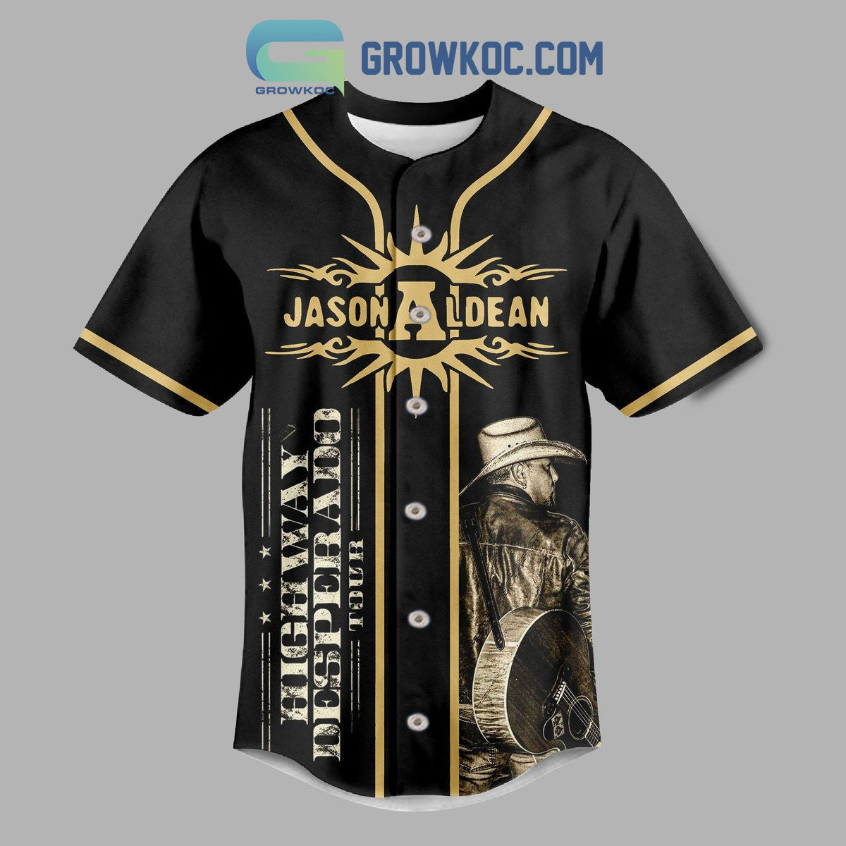 Jason Aldean Try That In A Small Town Highway Desperado Tour Baseball Jersey baseball jersey product view 2