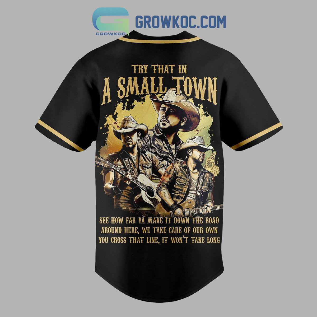 Jason Aldean Try That In A Small Town Highway Desperado Tour Baseball Jersey baseball jersey product view 3