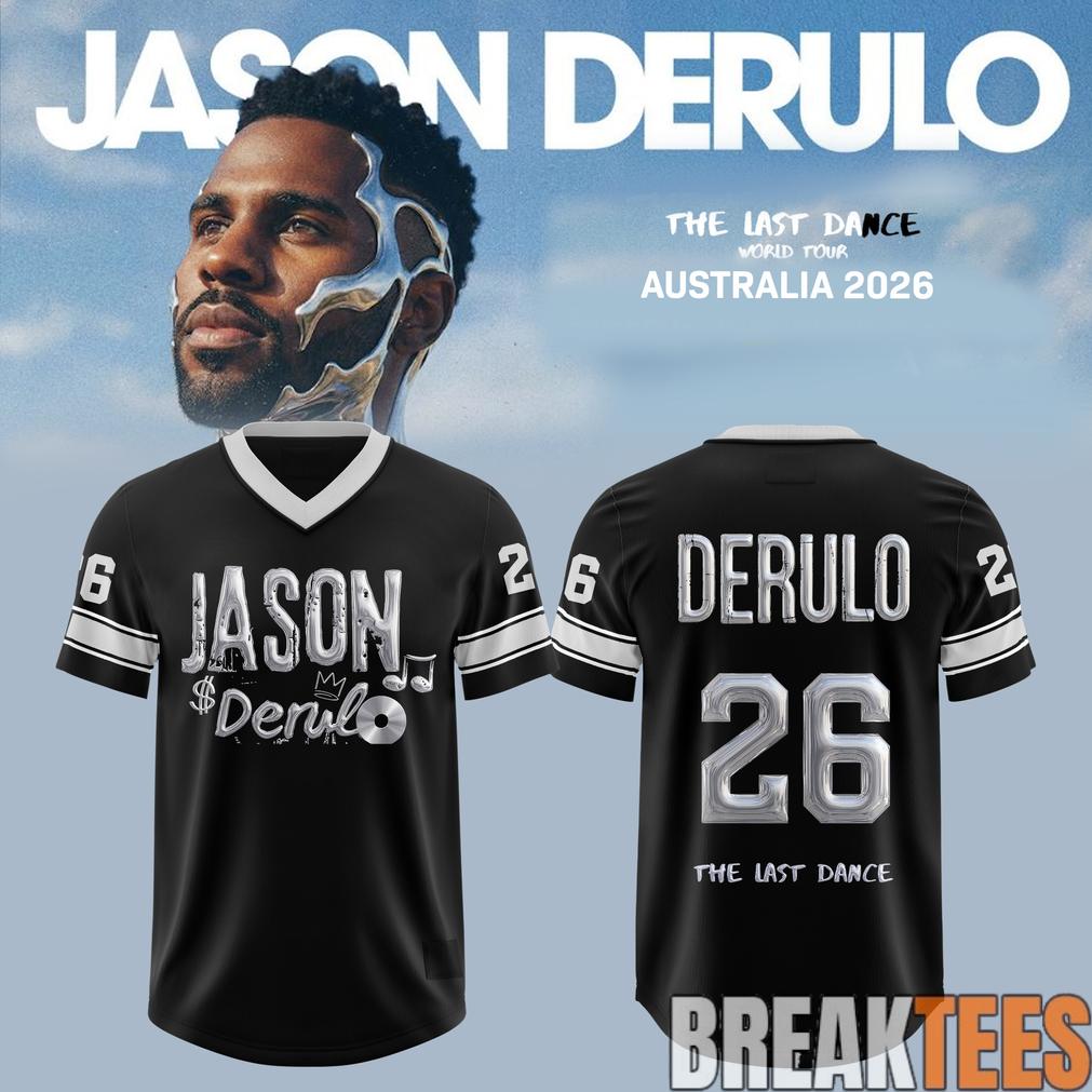 Jason Derulo The Last Dance World Tour 2026 AUS & NZ Football Jersey Unisex T-shirt, Sweatshirt, Hoodie, Long Sleeve Tee - T-Shirt, Sweatshirt, Hoodie