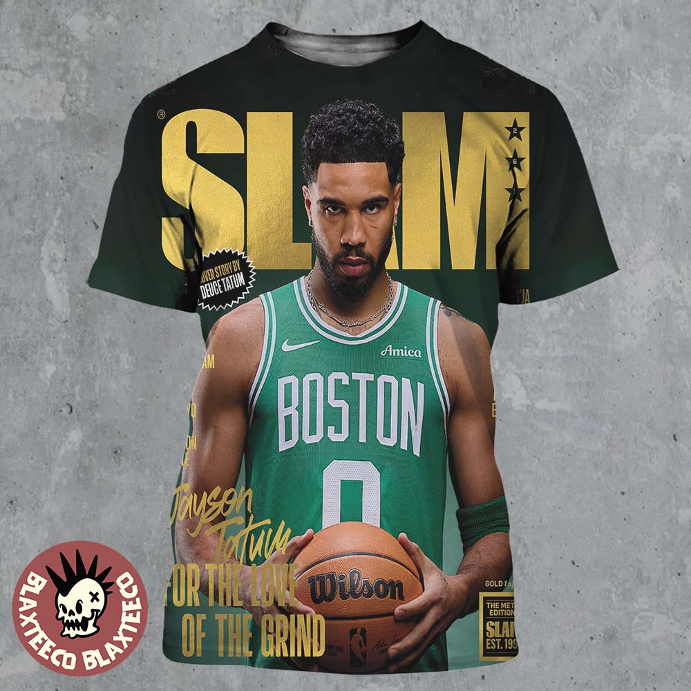 Jason Tatum Boston Celtics On The Cover Of SLAM 261 For The Love Of The Grind Gold Medal Edition All Over Print Shirt - T-Shirt, Sweatshirt, Hoodie