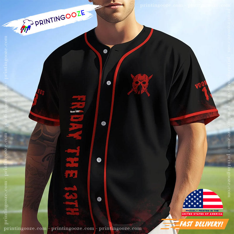 Jason Voorhees Camp Crystal Lake Friday The 13th Baseball Jersey baseball jersey product view 1