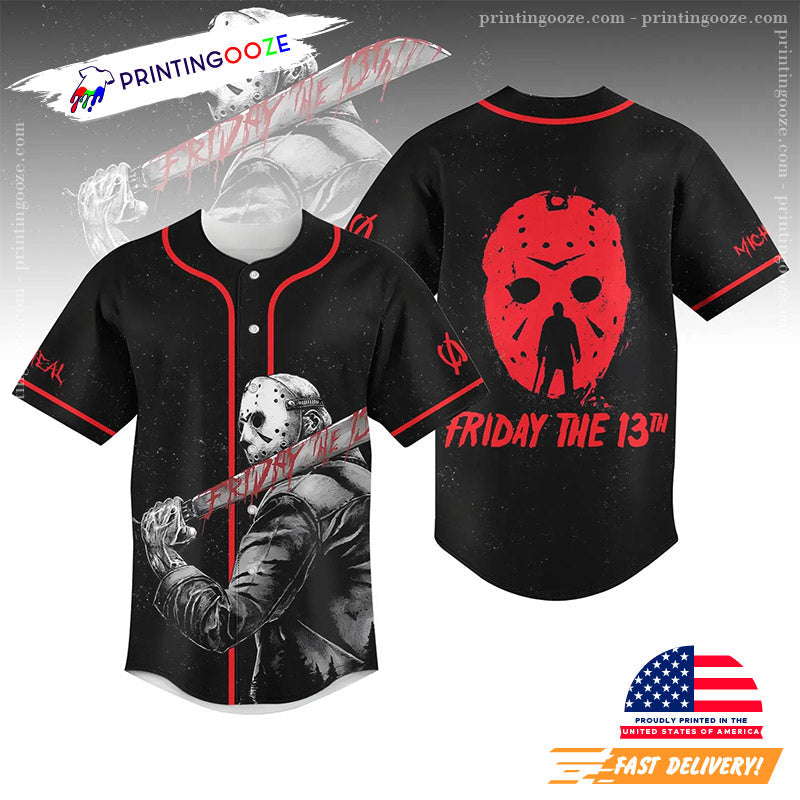 Jason Voorhees Friday The 13th Baseball Jersey baseball jersey product view 1