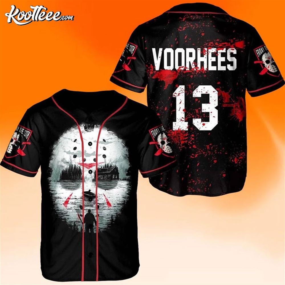 Jason Voorhees Friday The 13th Halloween Baseball Jersey baseball jersey product view 1