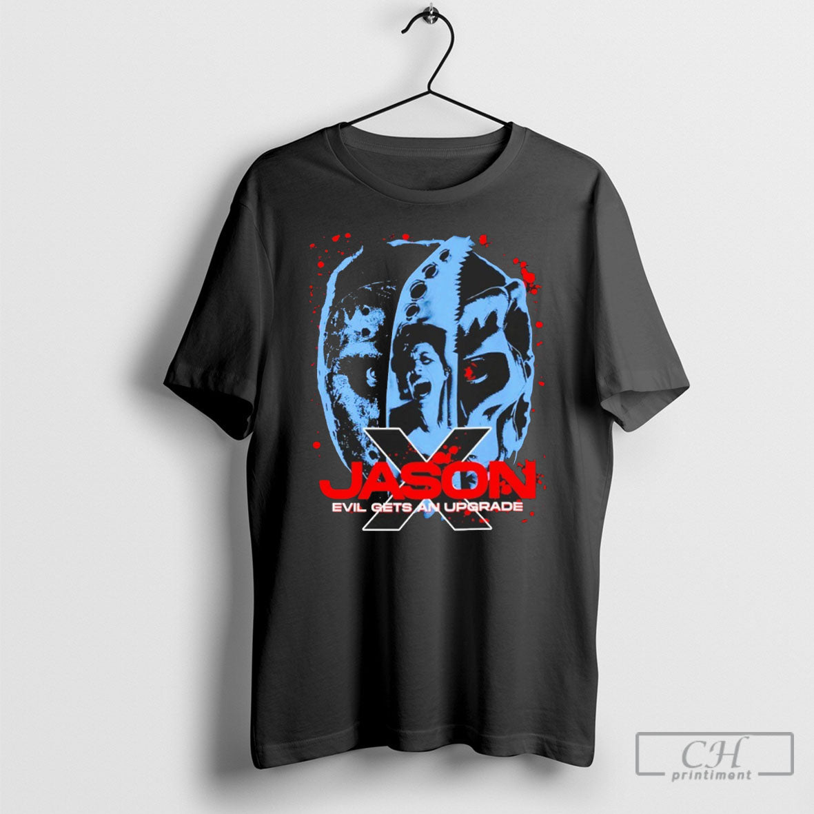 Jason X Evil Gets An Upgrade Horror Movie Shirts Unisex T-shirt, Sweatshirt, Hoodie, Long Sleeve Tee - T-Shirt, Sweatshirt, Hoodie