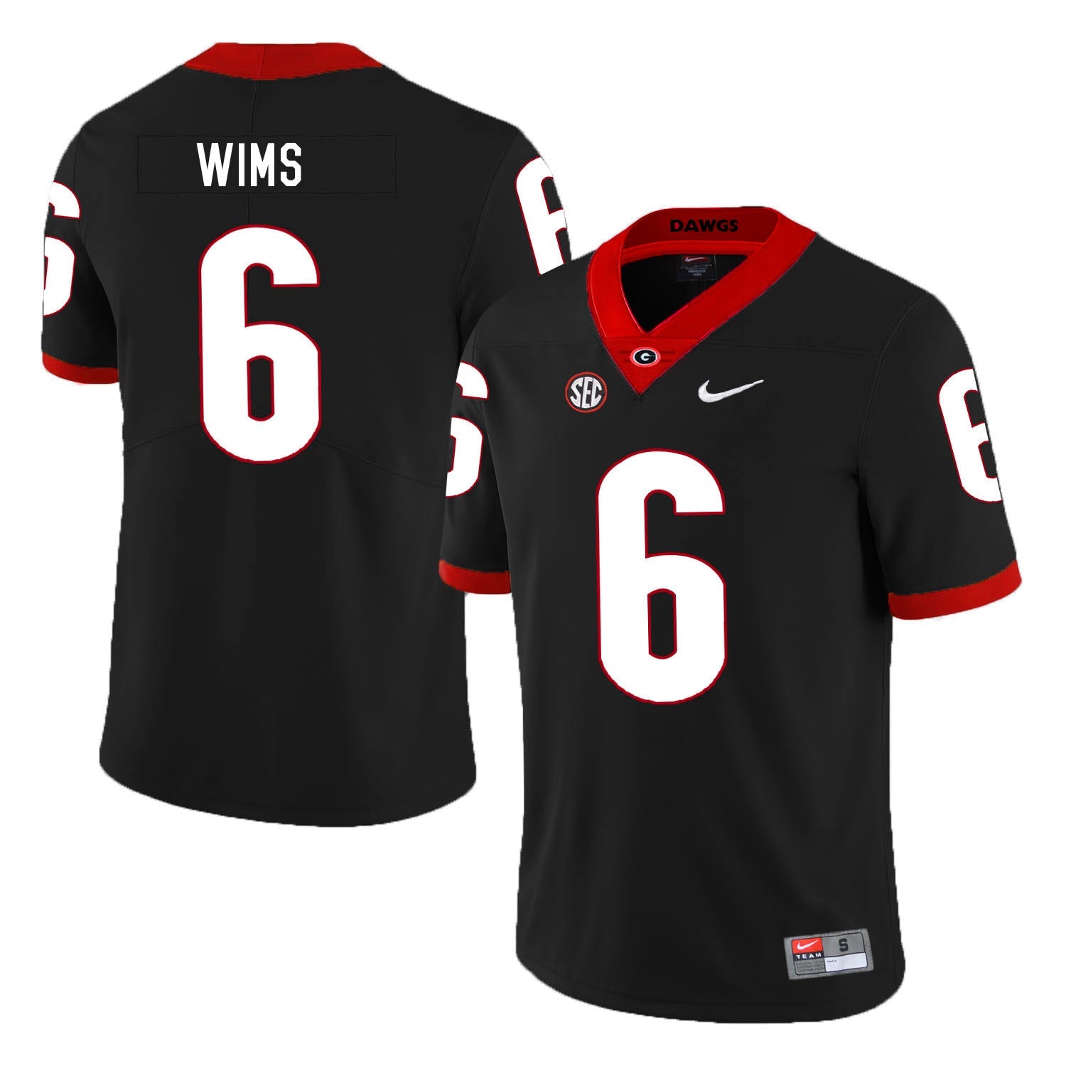 Javon Wims 6 Black College Football Jersey football jersey product view 1
