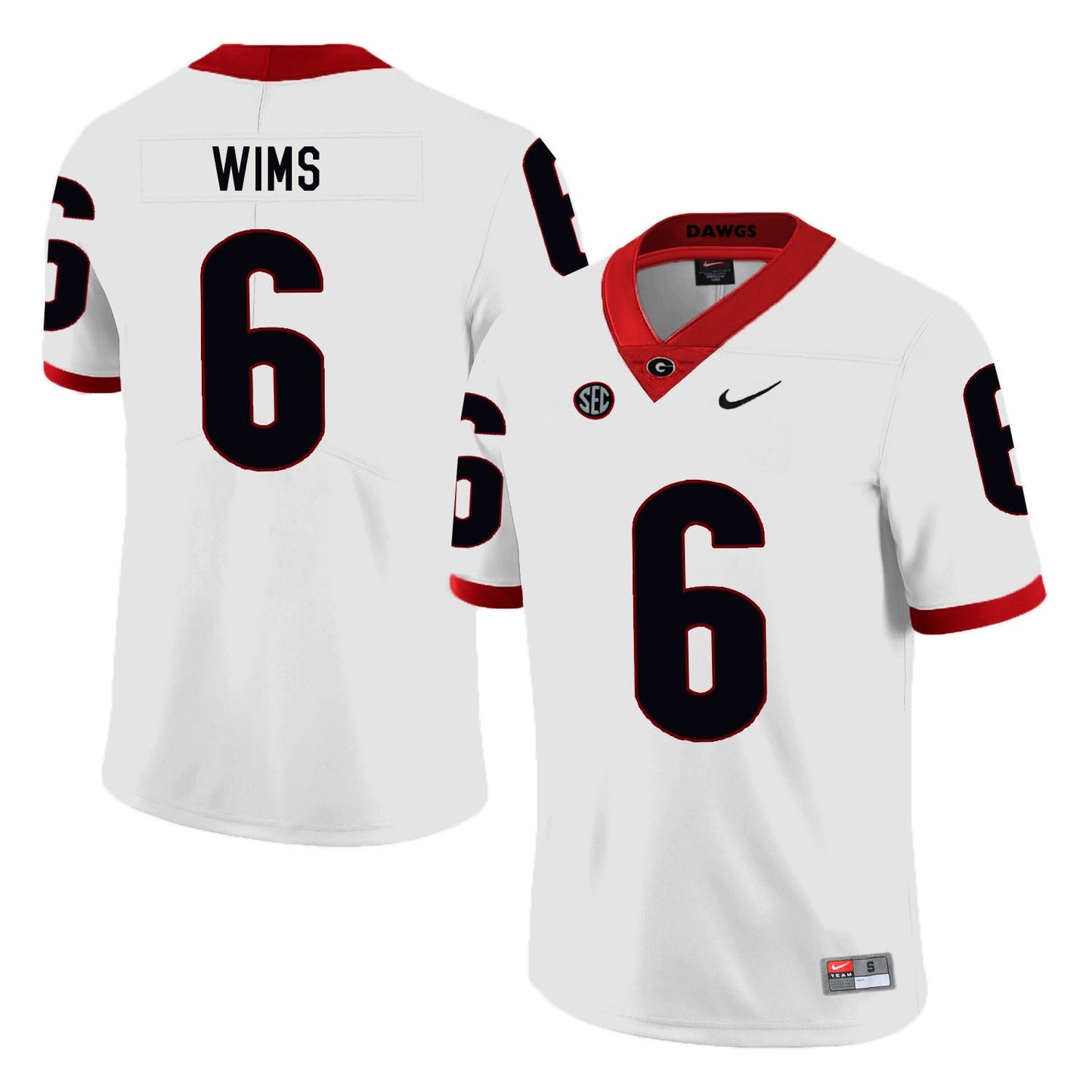 Javon Wims 6 White College Football Jersey football jersey product view 1