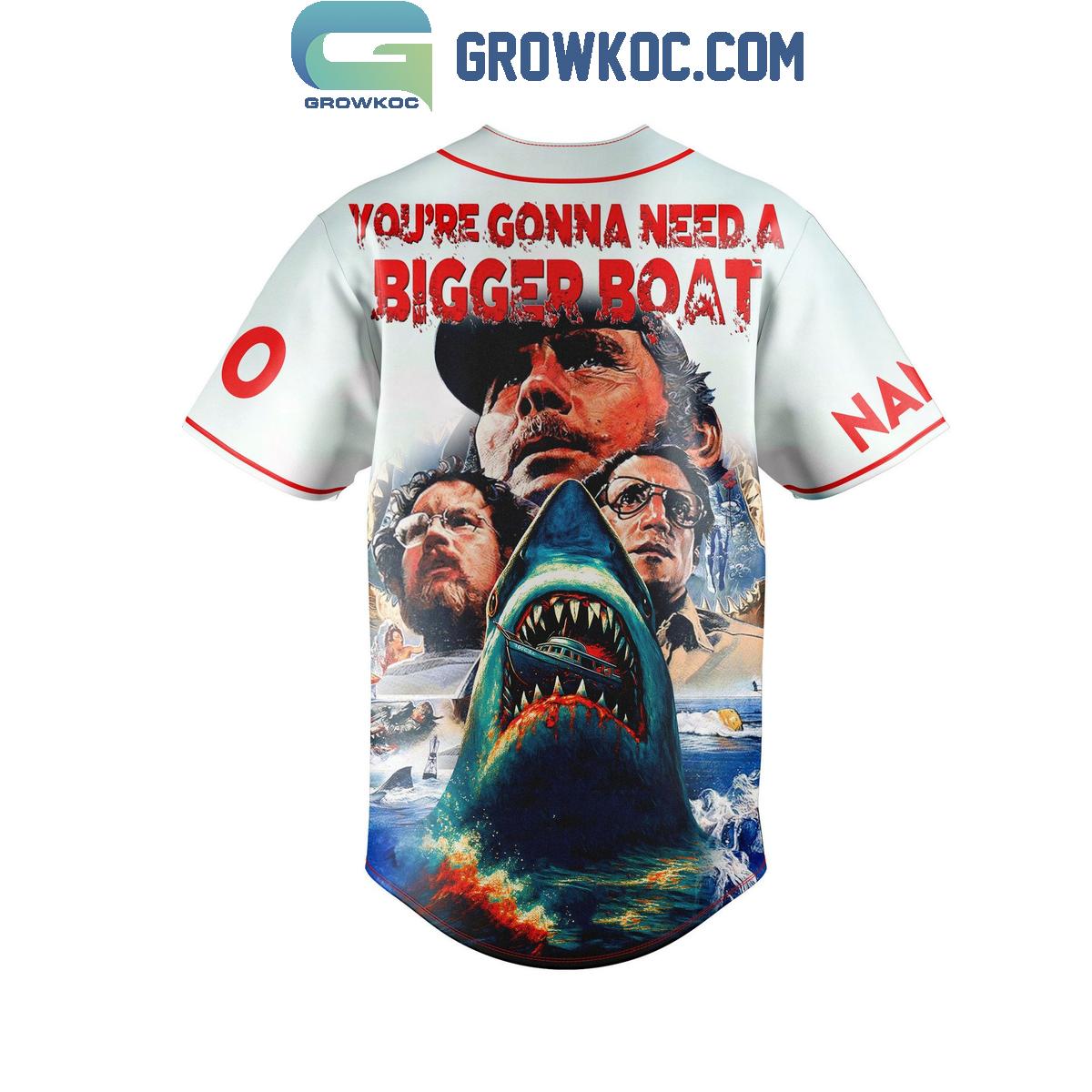 Jaws You’re Gonna Need A Bigget Boat Baseball Jersey baseball jersey product view 3