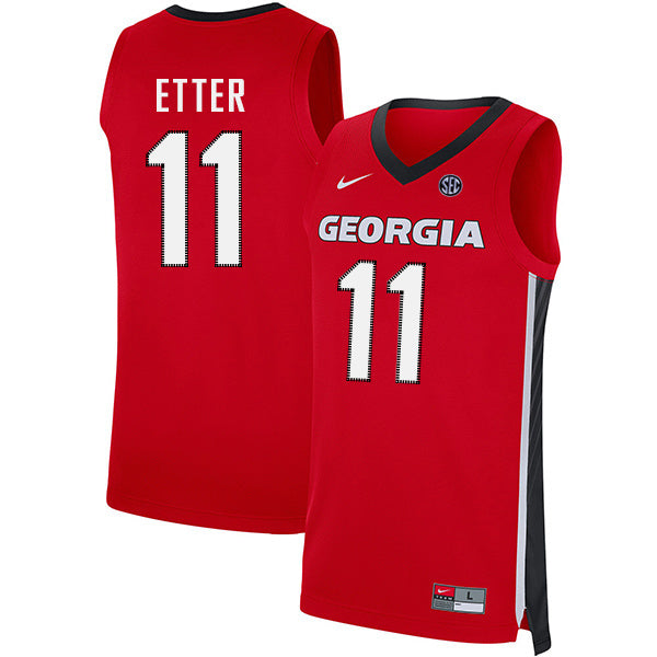 Jaxon Etter 11 V Collar Red College Football Jersey football jersey product view 1