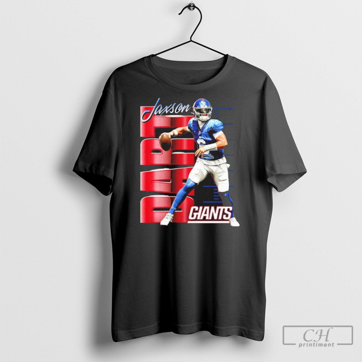 Jaxson Dart New York Giants Celebration Player T T Shirt Unisex T-shirt, Sweatshirt, Hoodie, Long Sleeve Tee - T-Shirt, Sweatshirt, Hoodie