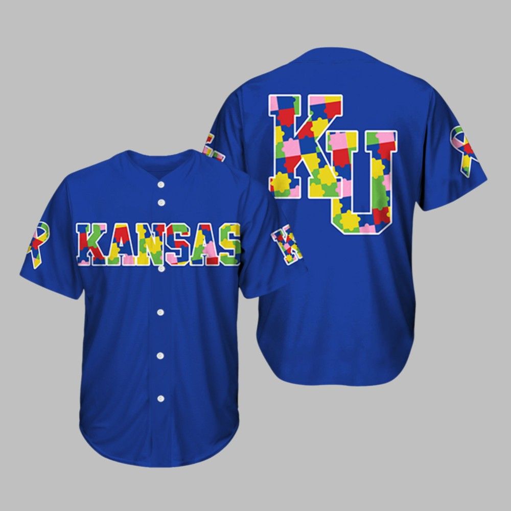 Jayhawks Autism Awareness Night 2025 Jersey sports jersey product view 1