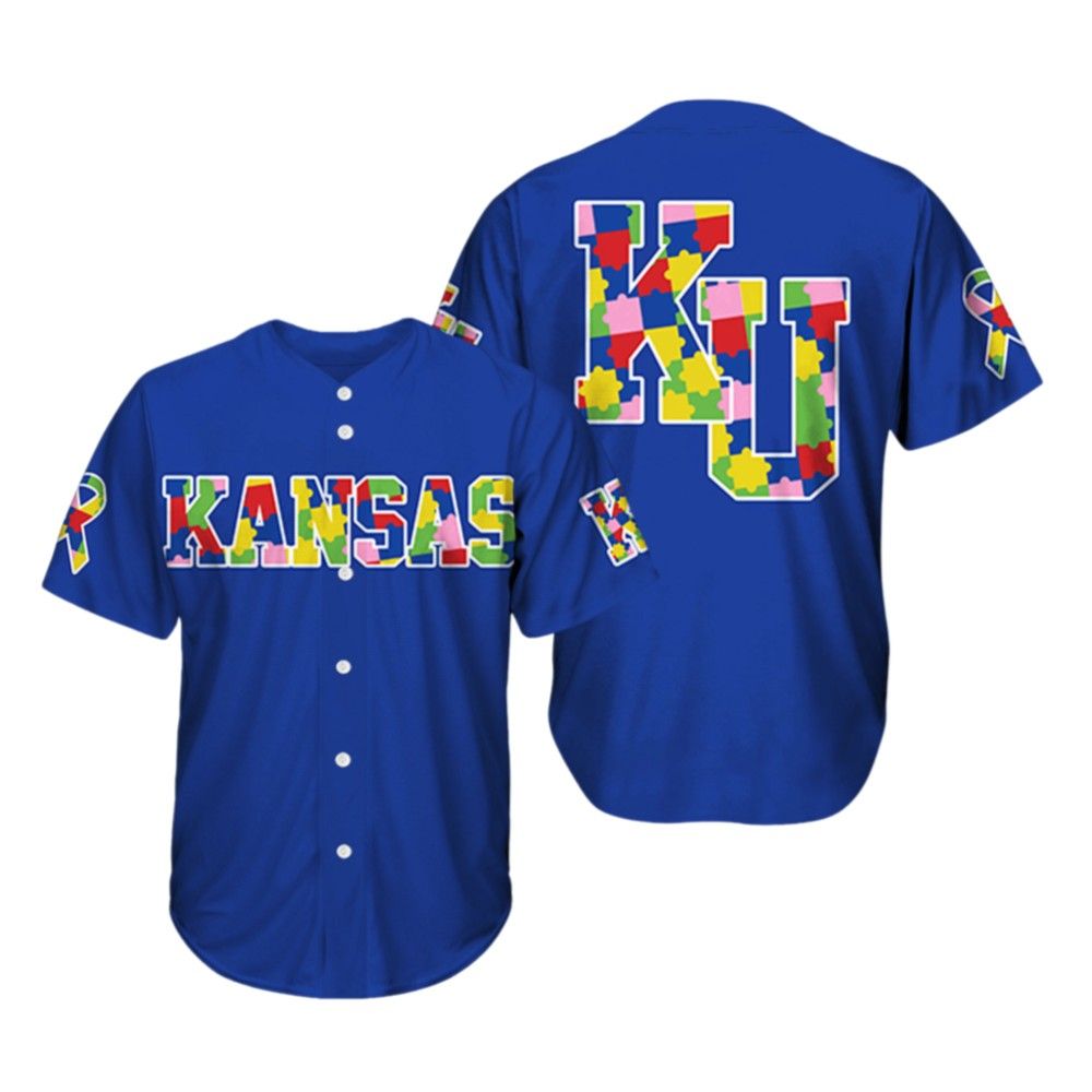 Jayhawks Autism Awareness Night 2025 Jersey sports jersey product view 2