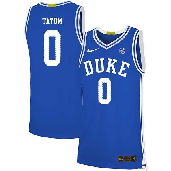 Jayson Tatum 0 Blue College Football Jersey football jersey product view 1