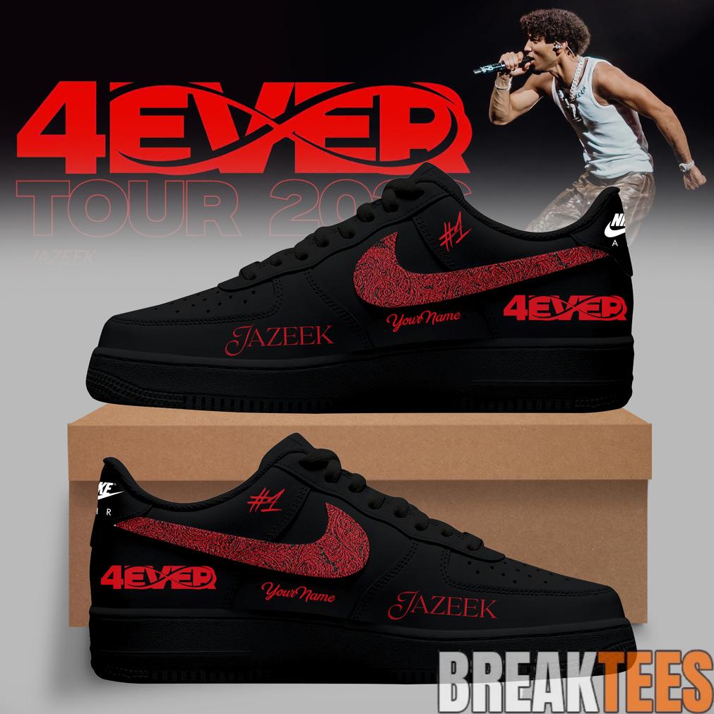 Jazeek  4EVER Tour 2026 Custom Air Force 1 Shoes Unisex T-shirt, Sweatshirt, Hoodie, Long Sleeve Tee - T-Shirt, Sweatshirt, Hoodie