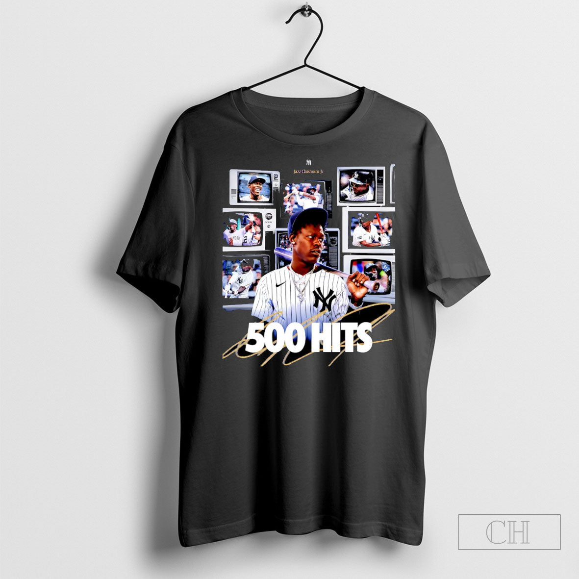 Jazz Chisholm Jr New York Yankees 500 Hits 2 Run Blast Poster Shirt Tee Unisex T-shirt, Sweatshirt, Hoodie, Long Sleeve Tee - T-Shirt, Sweatshirt, Hoodie