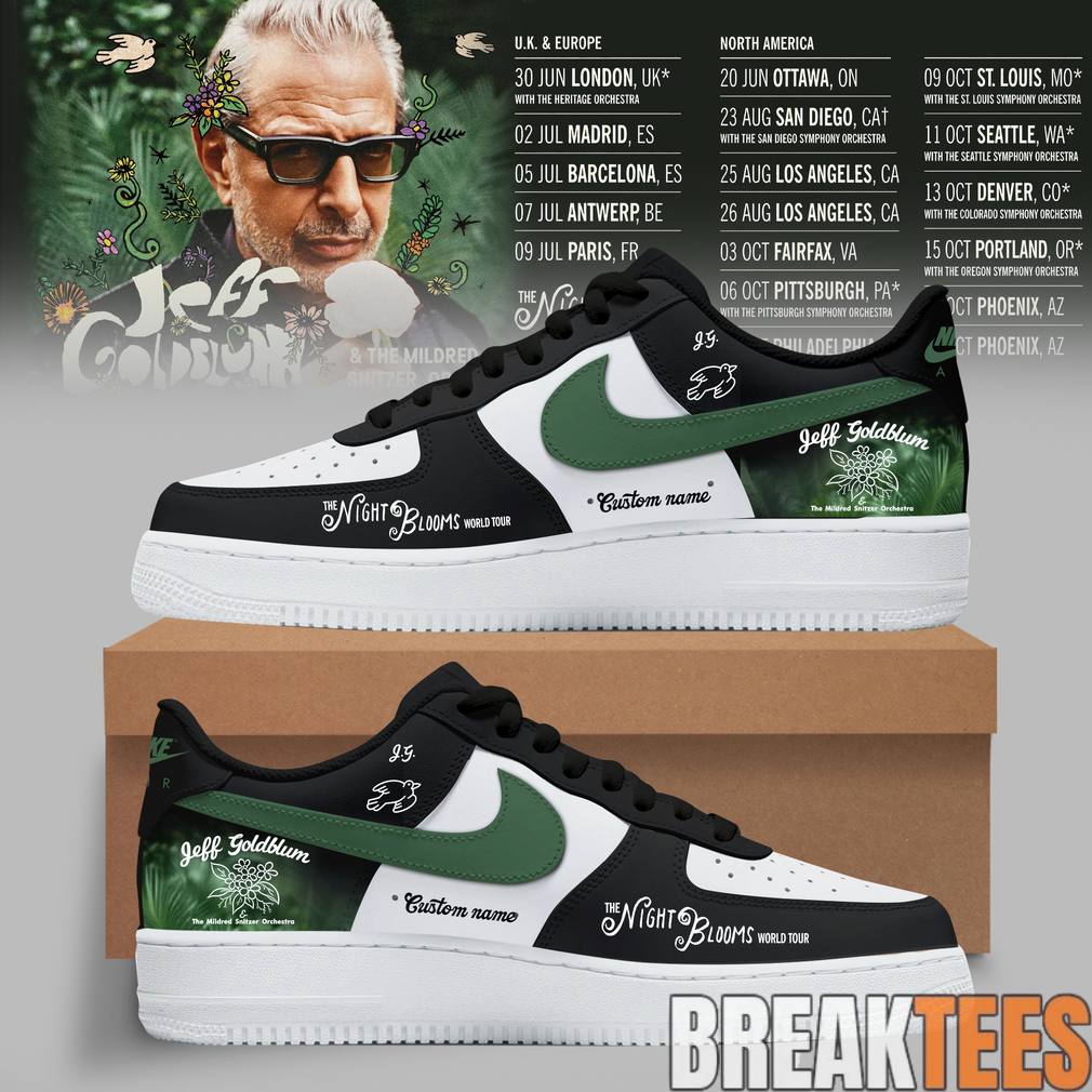 Jeff Goldblum Tour 2026 Custom Air Force 1 Shoes Unisex T-shirt, Sweatshirt, Hoodie, Long Sleeve Tee - T-Shirt, Sweatshirt, Hoodie