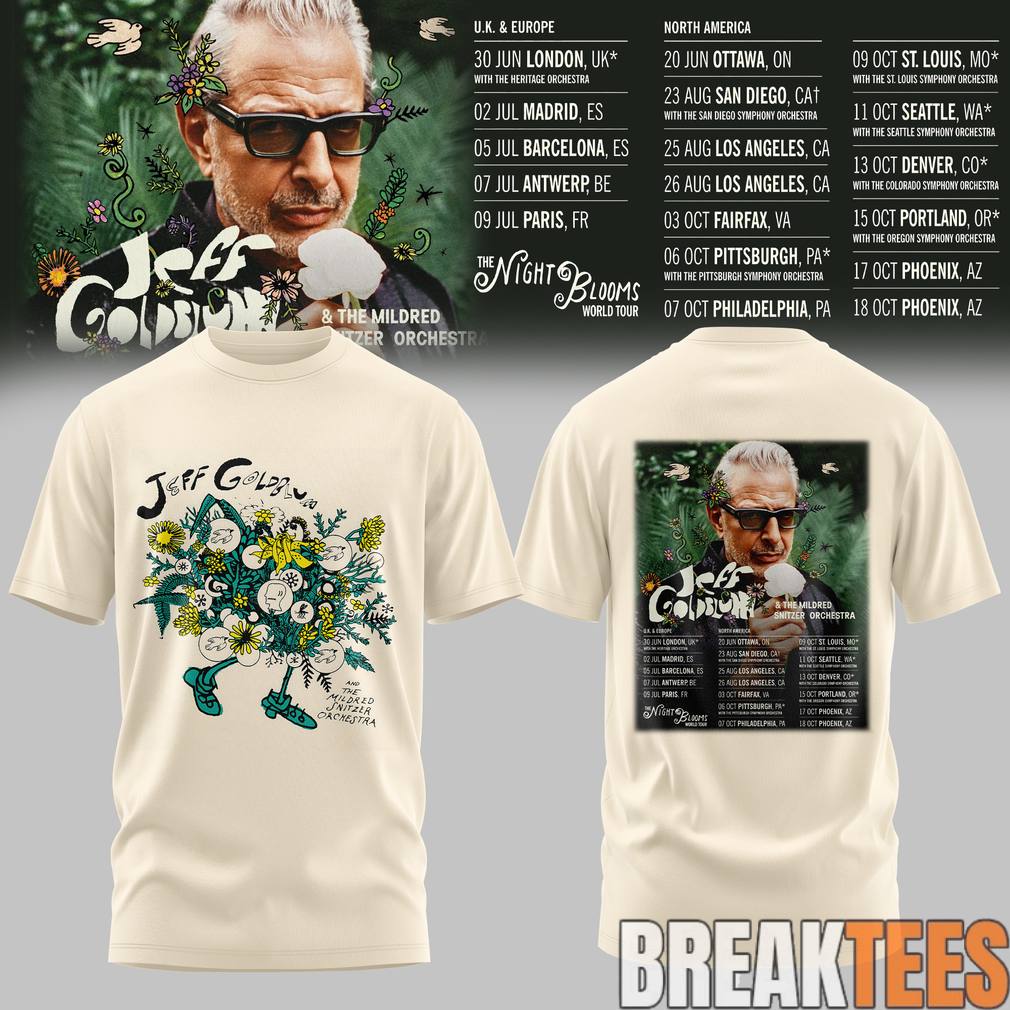 Jeff Goldblum Tour 2026 Shirt Unisex T-shirt, Sweatshirt, Hoodie, Long Sleeve Tee - T-Shirt, Sweatshirt, Hoodie