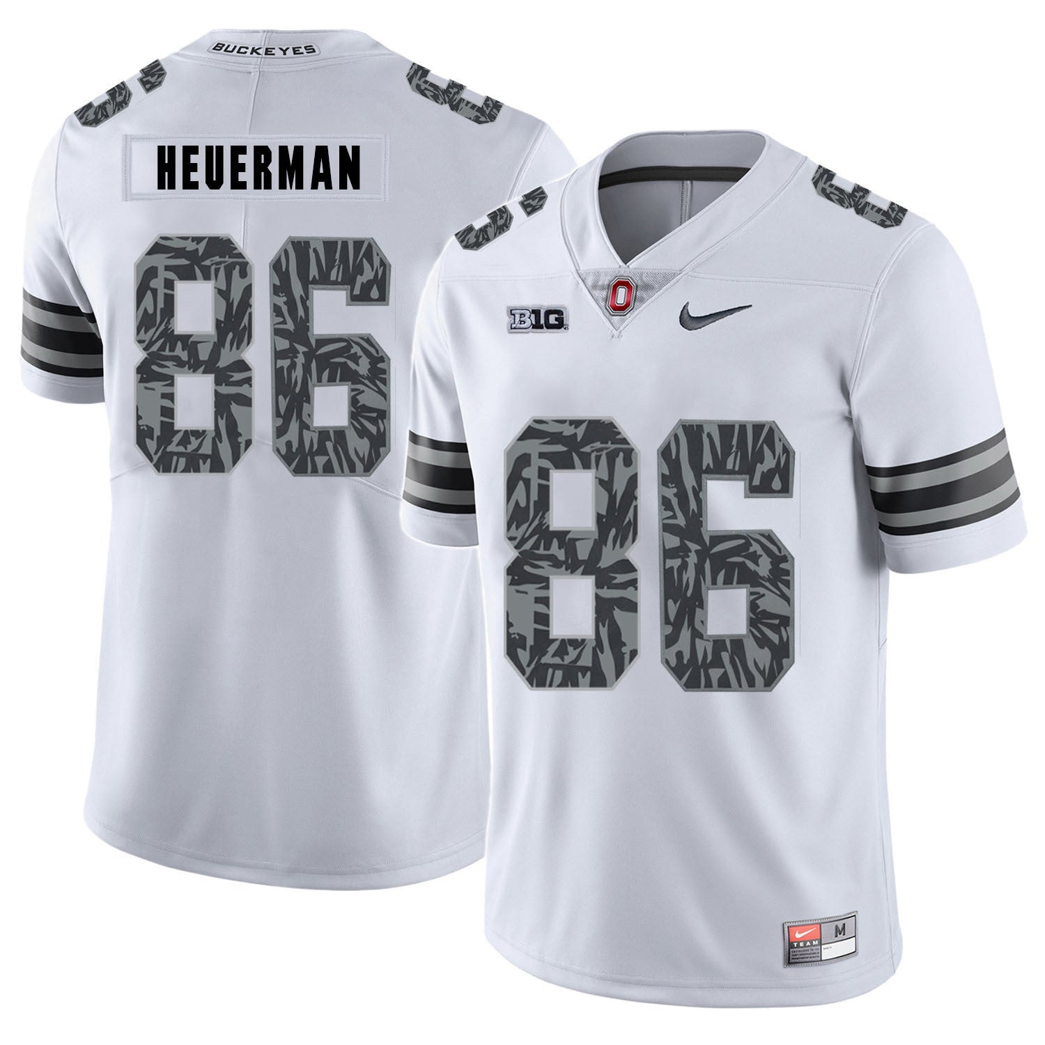 Jeff Heuerman 86 Pattern White College Football Jersey football jersey product view 1
