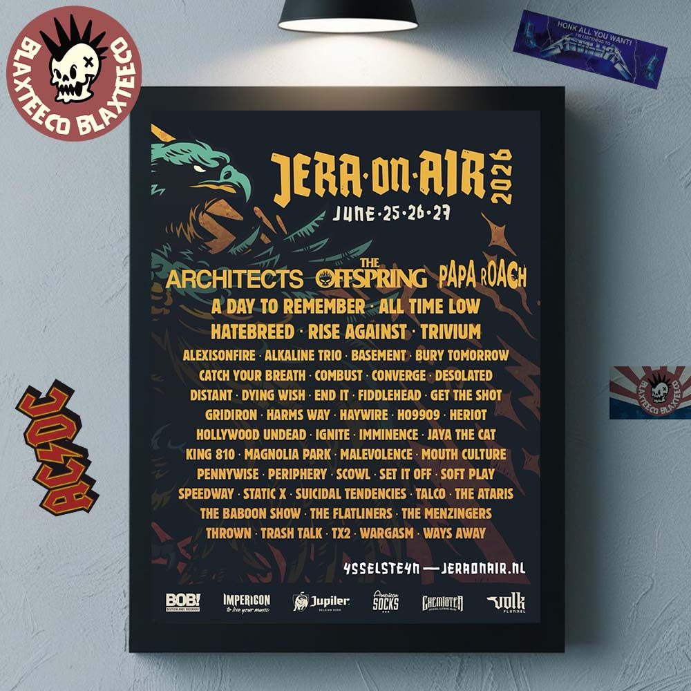 Jera On Air 2026 Festival Full Lineup Poster In Ysselsteyn Netherlands On June 25 26 27 2026 Home Decor Poster Canvas - T-Shirt, Sweatshirt, Hoodie