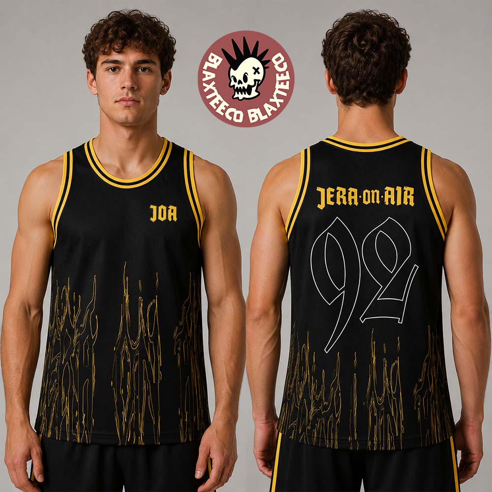 Jera On Air 2026 Festival Merch In Ysselsteyn Netherlands On June 25 26 27 2026 92 Black And Yellow Basketball Jersey - T-Shirt, Sweatshirt, Hoodie