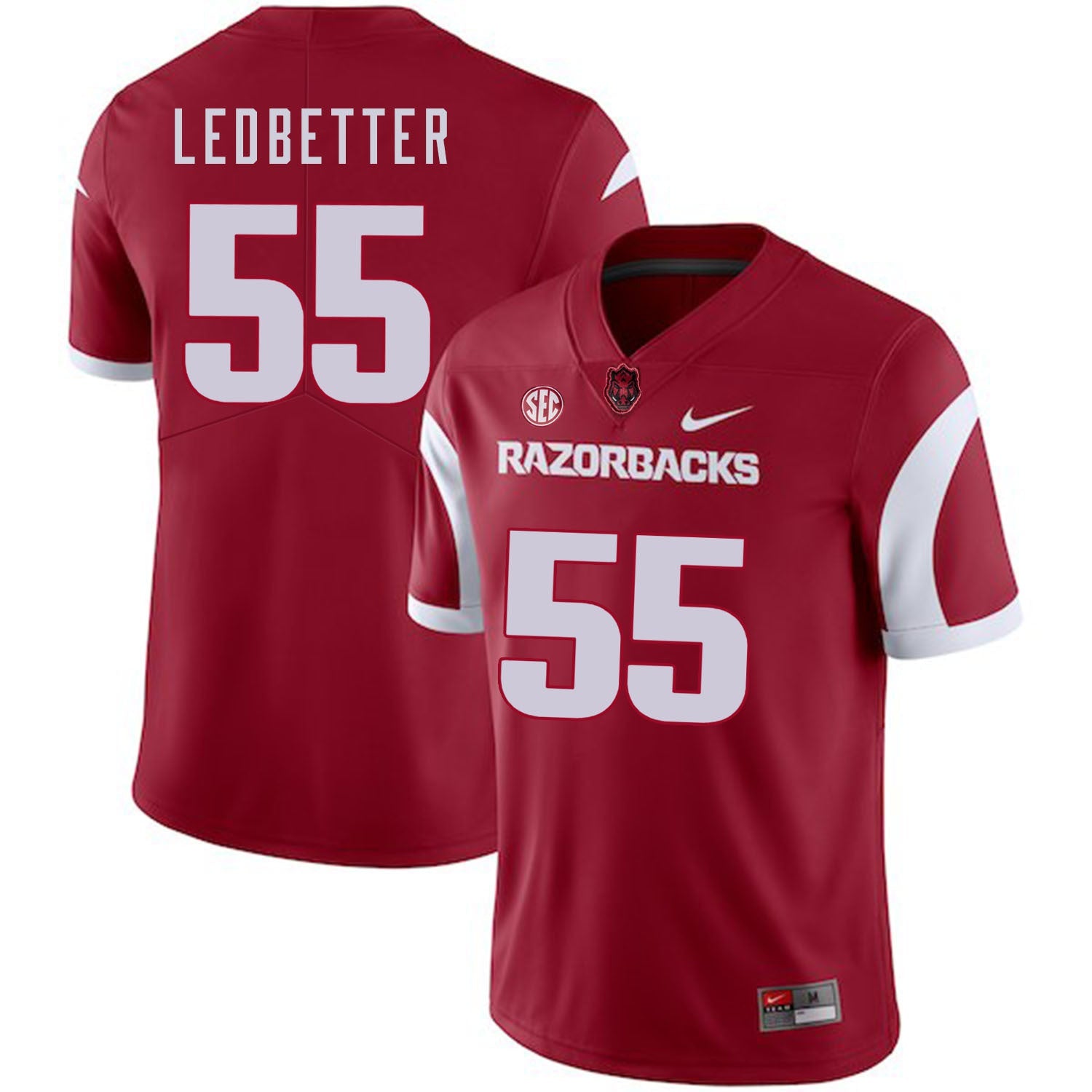 Jeremiah Ledbetter 55 Red College Football Jersey football jersey product view 1