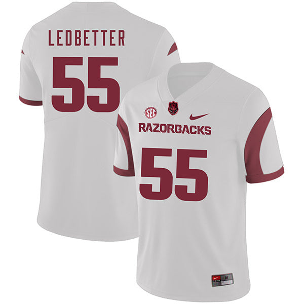 Jeremiah Ledbetter 55 White College Football Jersey football jersey product view 1