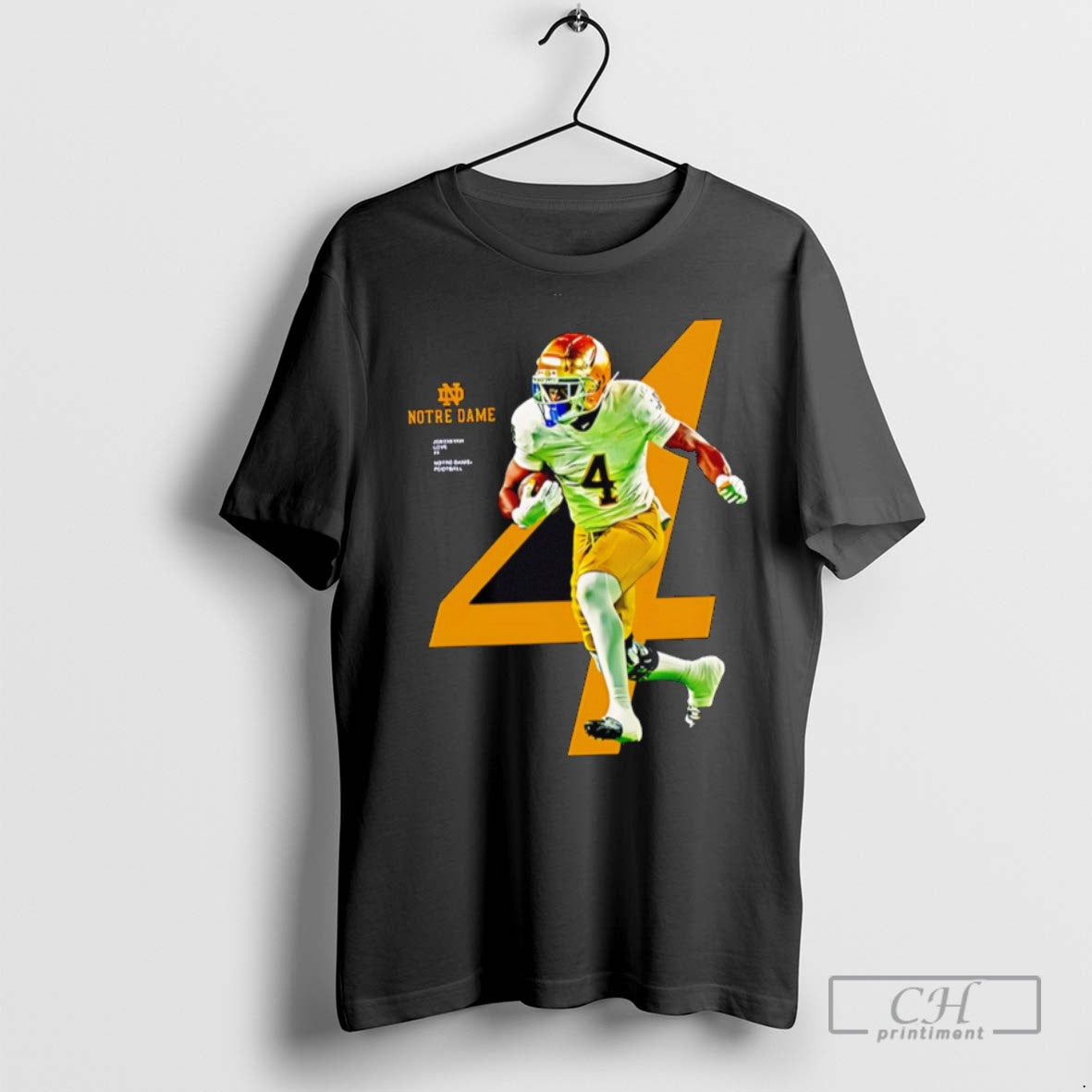 Jeremiyah Love 4 Notre Dame Fighting Irish Football T Shirts Unisex T-shirt, Sweatshirt, Hoodie, Long Sleeve Tee - T-Shirt, Sweatshirt, Hoodie