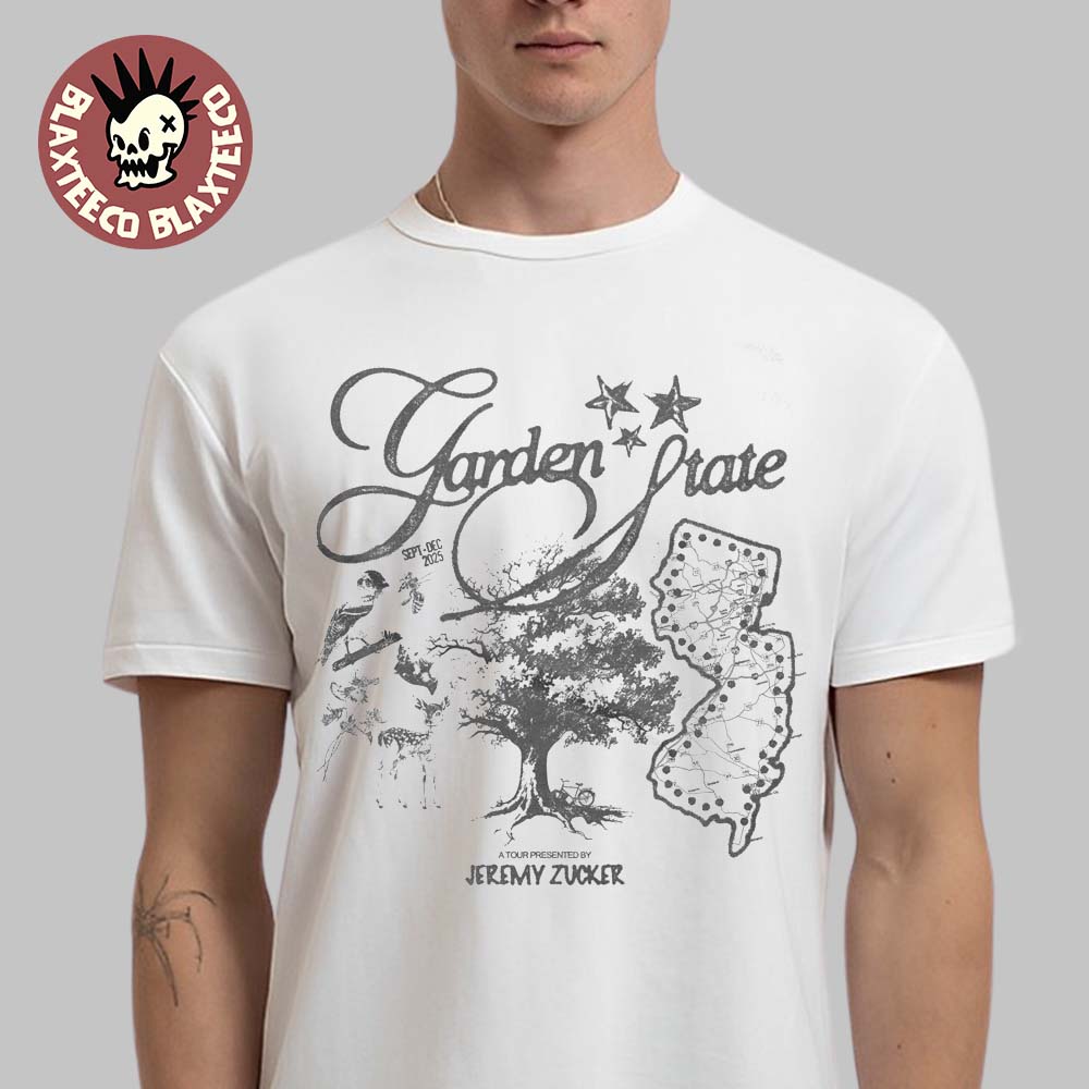 Jeremy Zucker Garden State White Map T-Shirt Unisex T-shirt, Sweatshirt, Hoodie, Long Sleeve Tee - T-Shirt, Sweatshirt, Hoodie