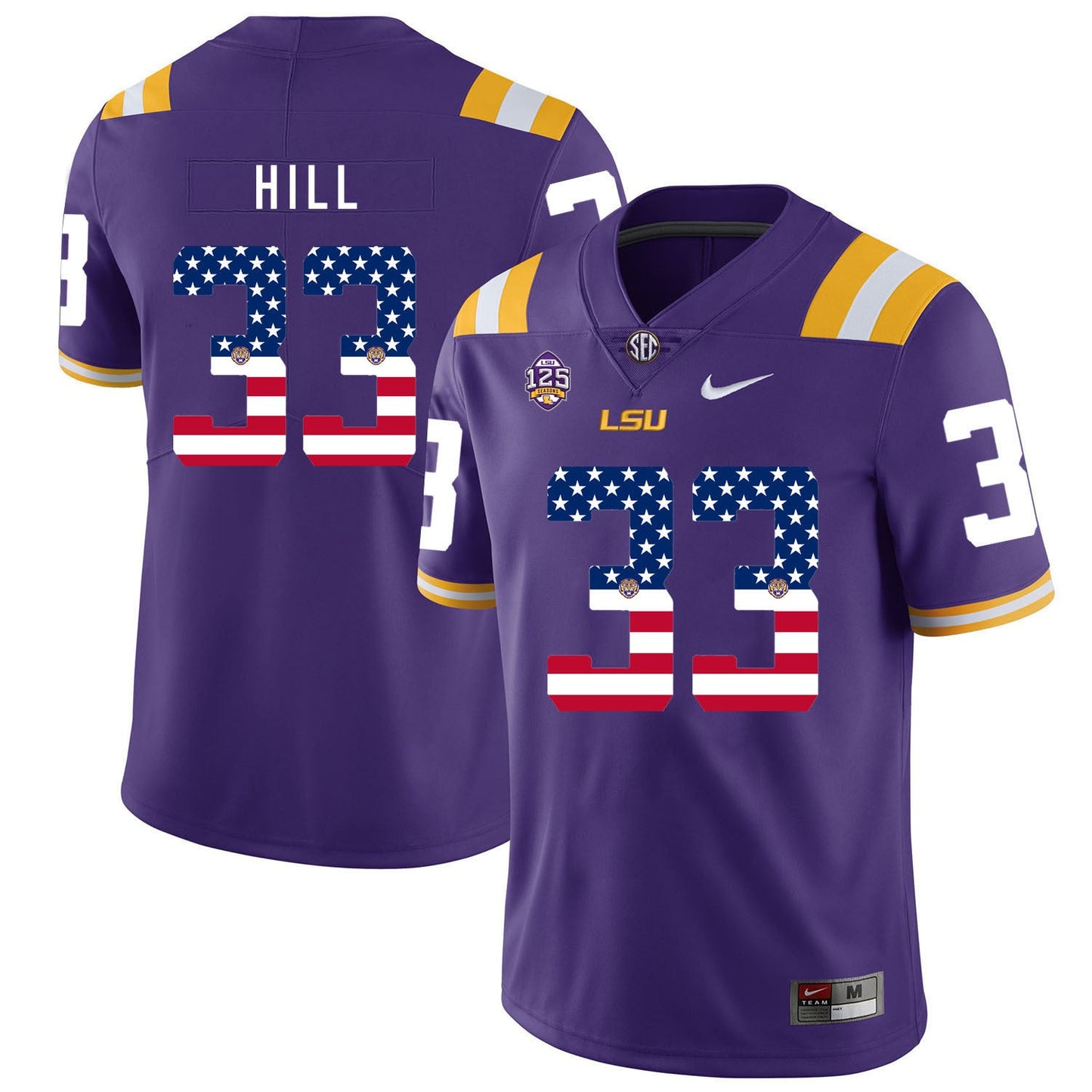 Jeremy Hill 33 Purple College Football Jersey football jersey product view 1