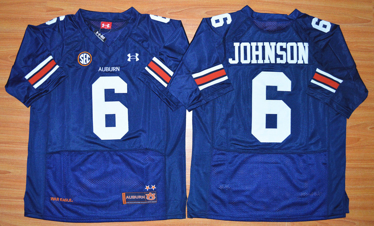 Jeremy Johnson #6 Navy Blue College Football Jersey football jersey product view 1