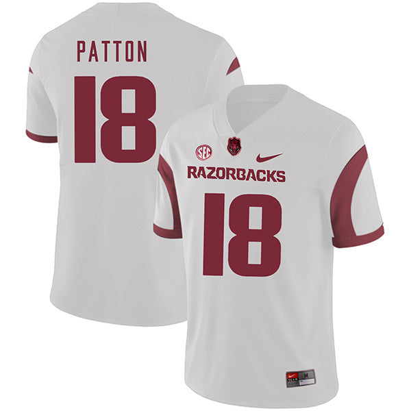 Jeremy Patton 18 White College Football Jersey football jersey product view 1