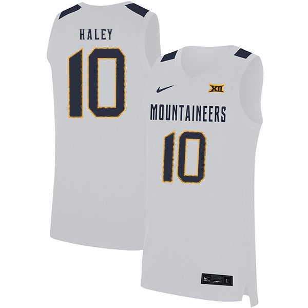 Jermaine Haley 10 White College Football Jersey football jersey product view 1