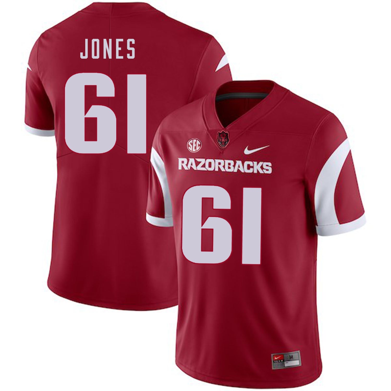 Jerry Jones 61 Red College Football Jersey football jersey product view 1