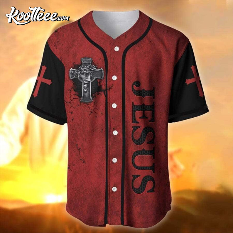 Jesus Walk By Faith Baseball Jersey baseball jersey product view 1