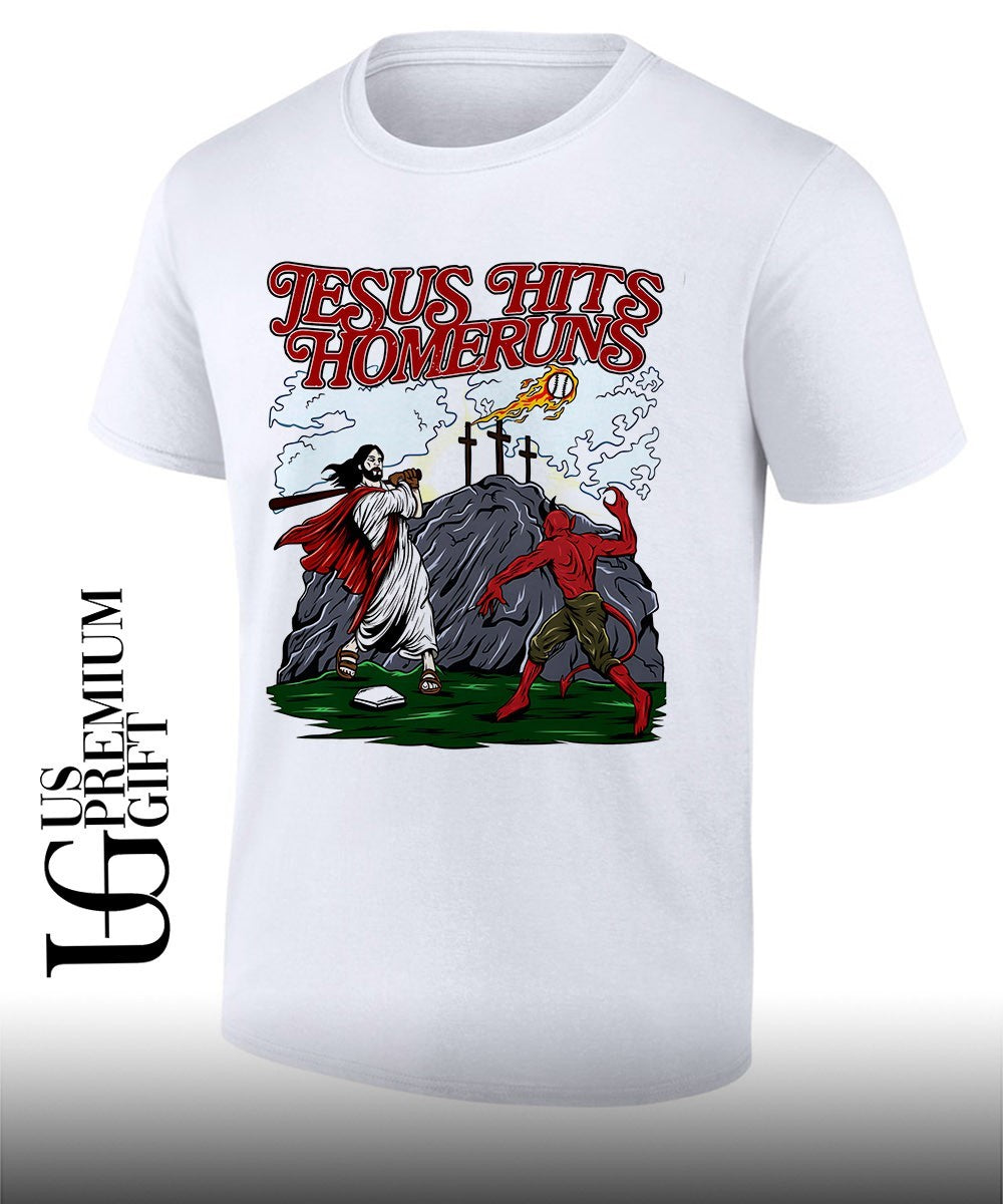Jesus hits homeruns baseball shirt Unisex T-shirt, Sweatshirt, Hoodie, Long Sleeve Tee - T-Shirt, Sweatshirt, Hoodie