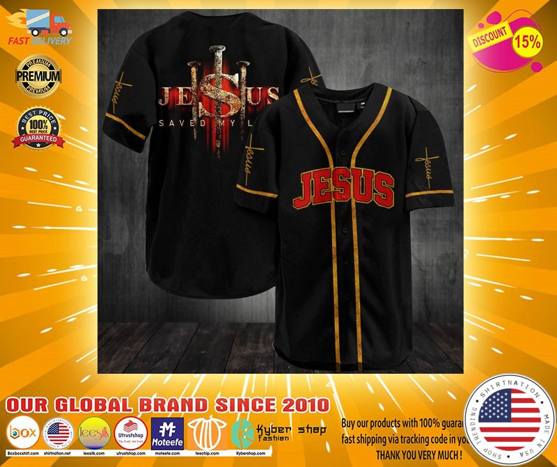 Jesus saved my life baseball jersey shirt baseball jersey product view 1