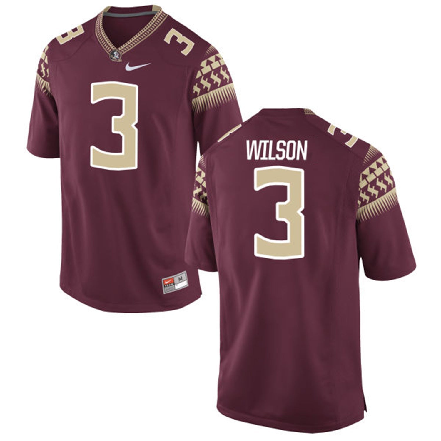Jesus Wilson 3 Burgundy College Football Jersey football jersey product view 1