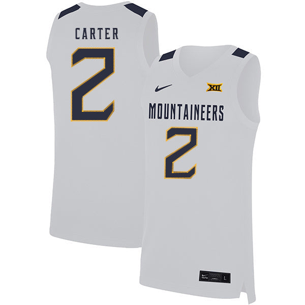 Jevon Carter 2 White College Football Jersey football jersey product view 1