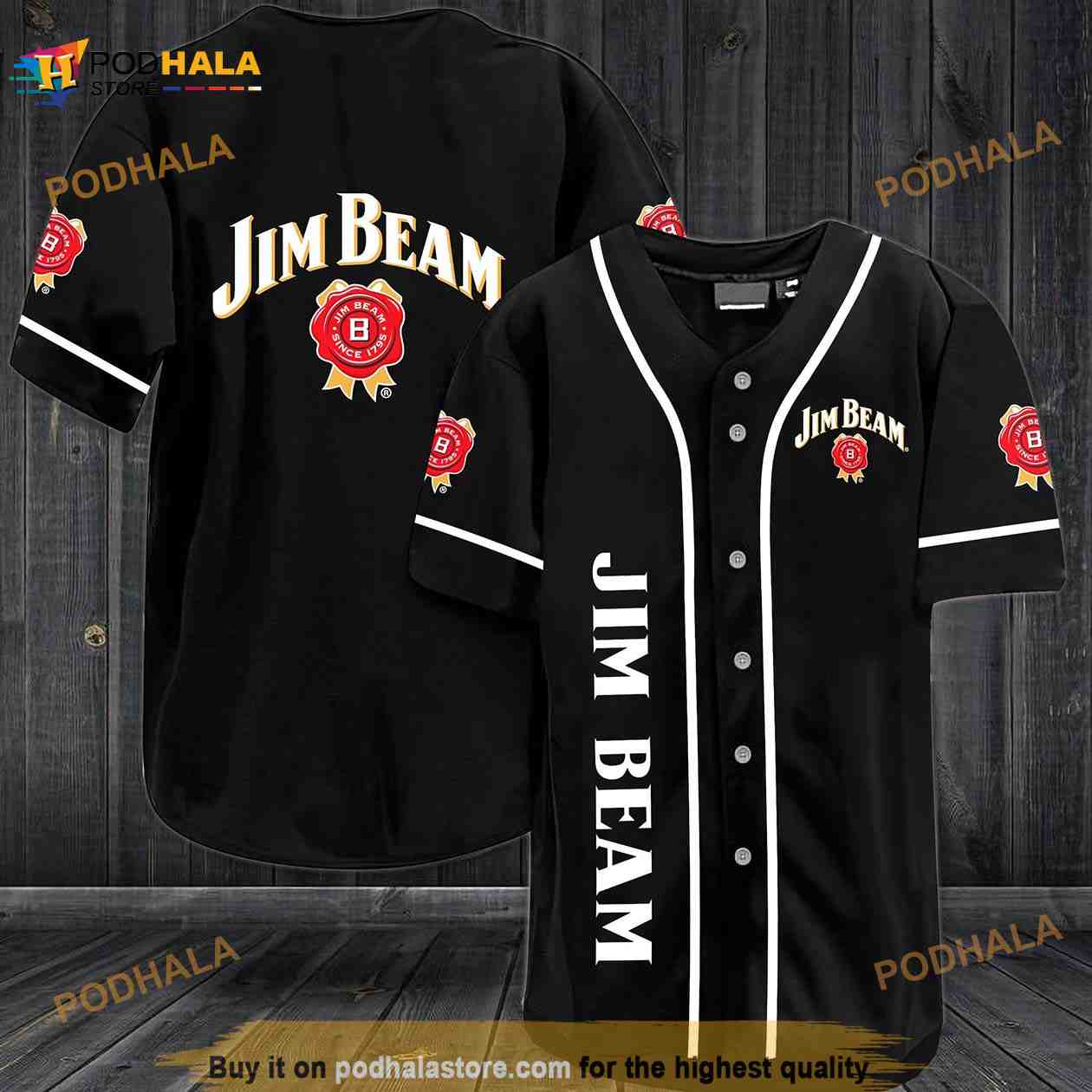 Jim Beam 3D Baseball Jersey baseball jersey product view 1
