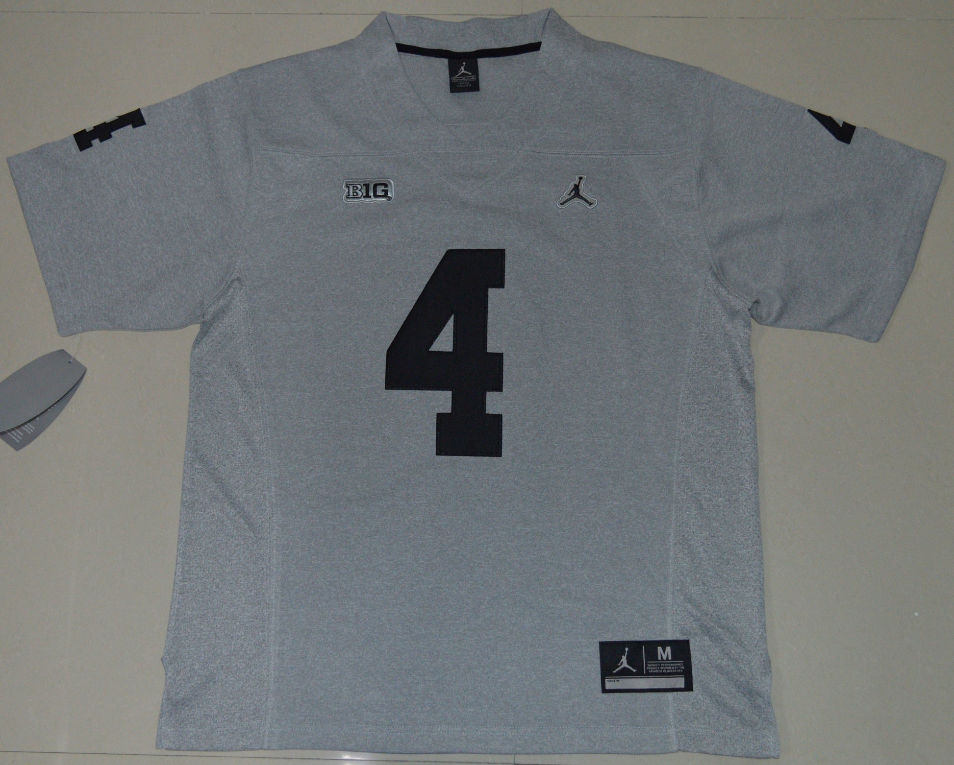 Jim Harbaugh 4 Carbon Gray V2 1 College Football Jersey football jersey product view 1