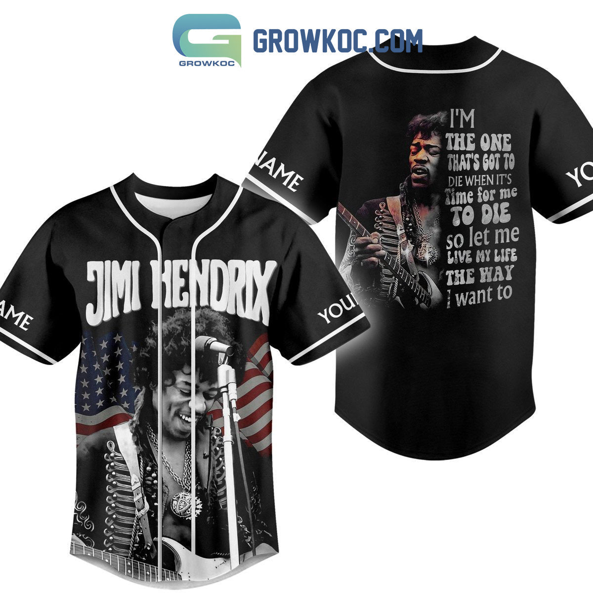 Jimi Hendrix I’m The One That’s Got To Die Personalized Baseball Jersey baseball jersey product view 1