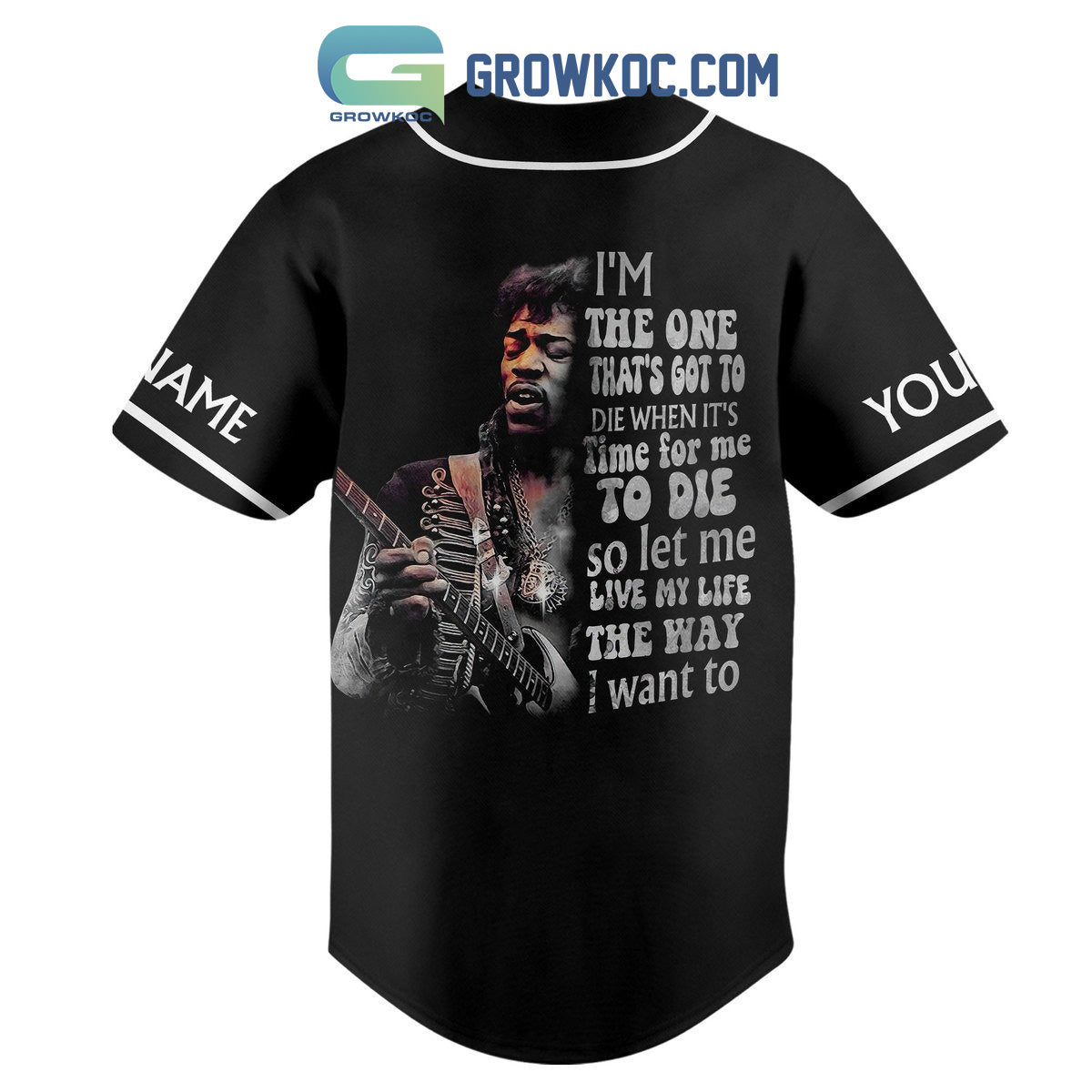 Jimi Hendrix I’m The One That’s Got To Die Personalized Baseball Jersey baseball jersey product view 3