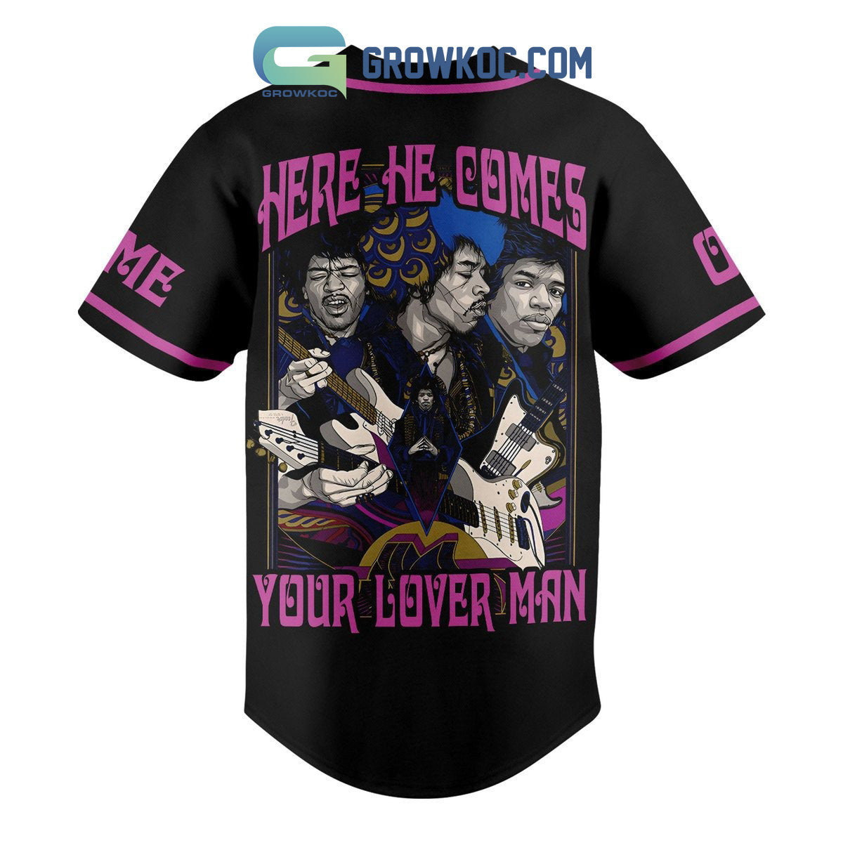 Jimi Hendrix Our Lover Man Personalized Baseball Jersey baseball jersey product view 2